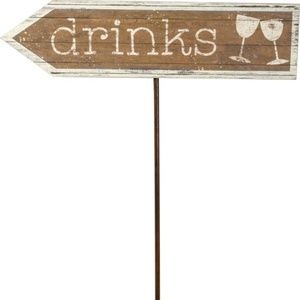 Primitives By Kathy Wedding Stake Sign Drinks